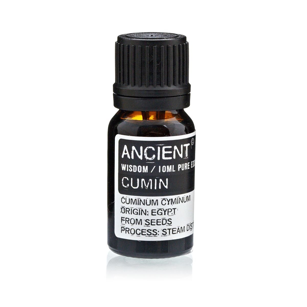 Polished 10 ml Cumin Seed Essential Oil featuring natural patterning and unique variations - Positive Faith Hope Love