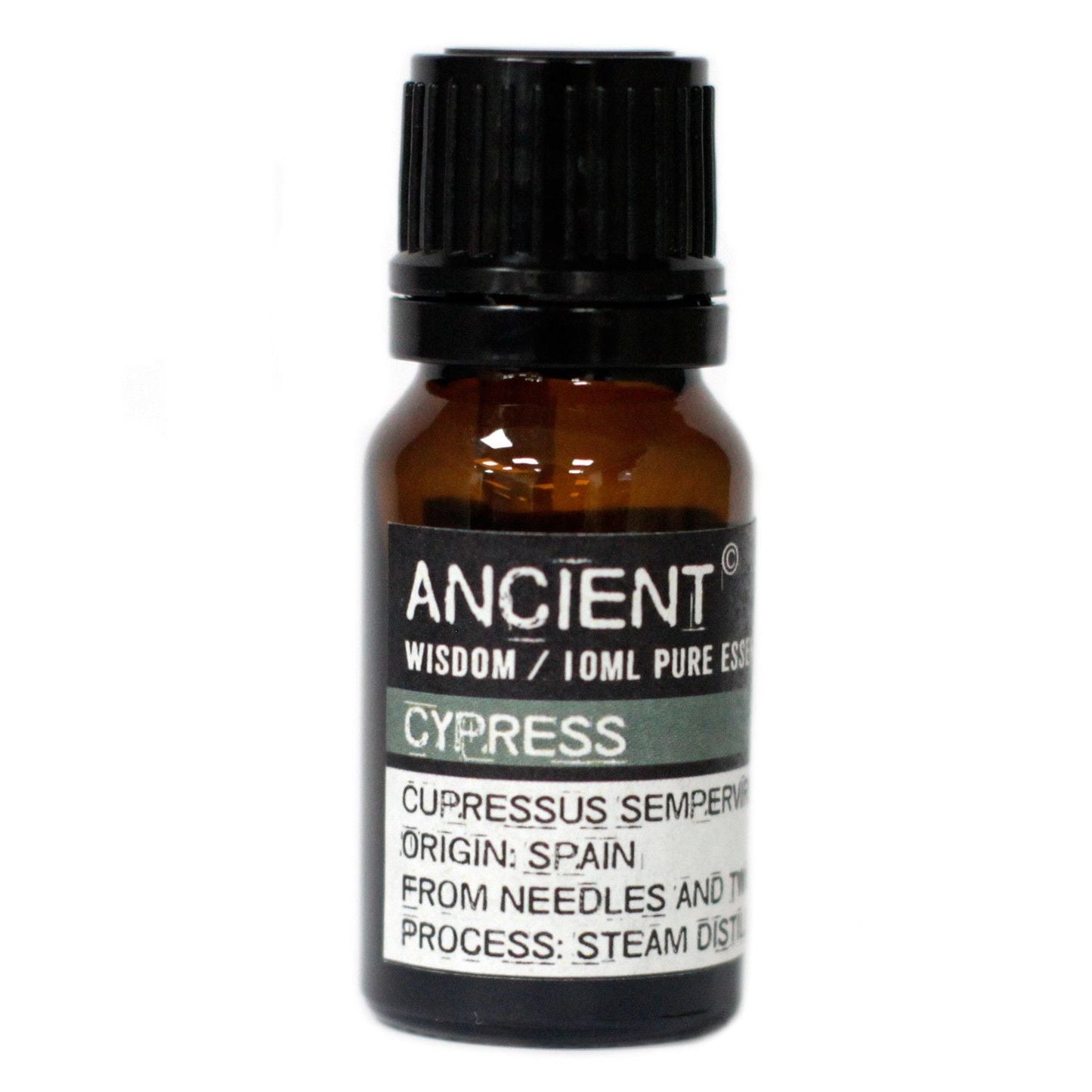 Polished 10 ml Cypress Essential Oil featuring natural patterning and unique variations - Positive Faith Hope Love
