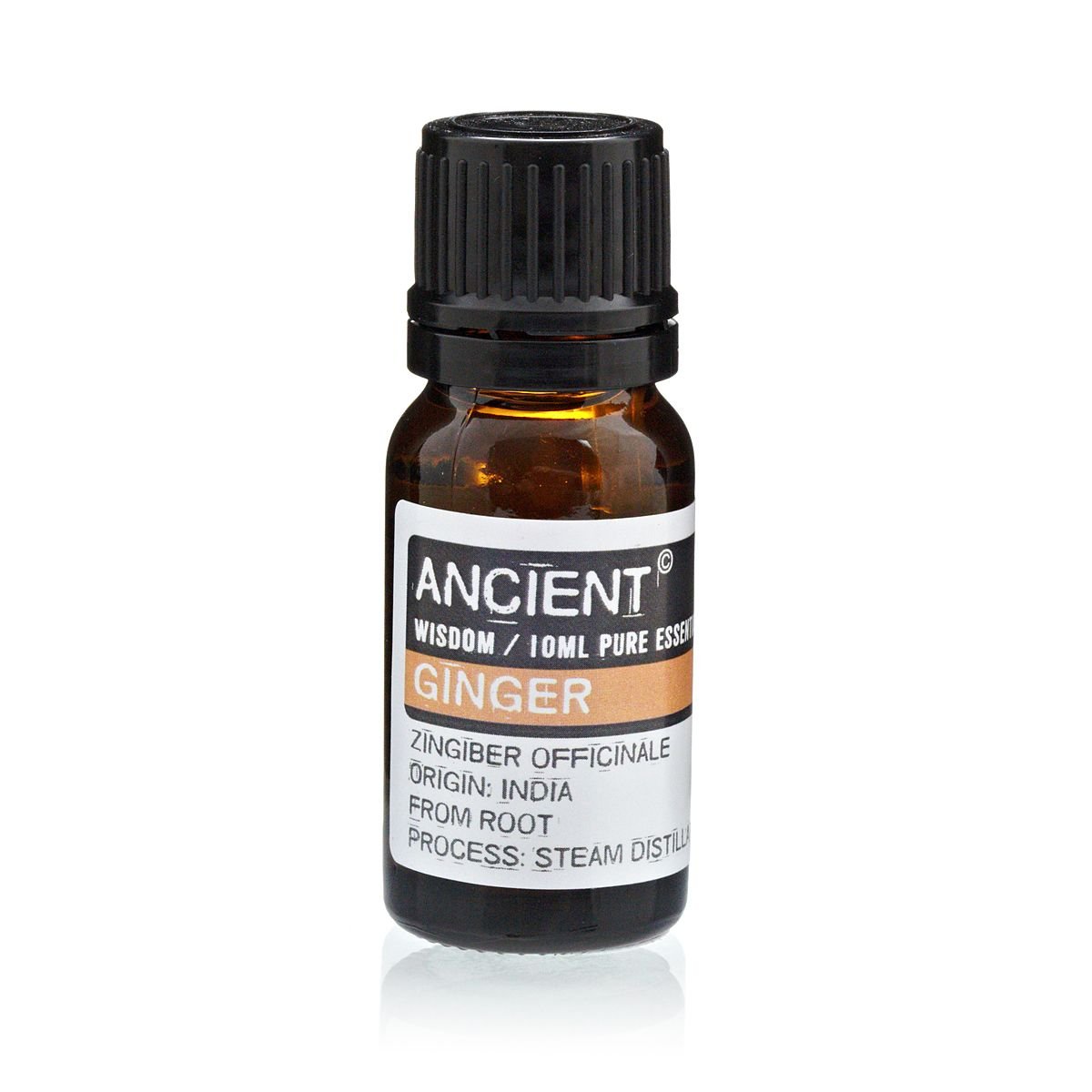 Polished 10 ml Ginger Essential Oil featuring natural patterning and unique variations - Positive Faith Hope Love