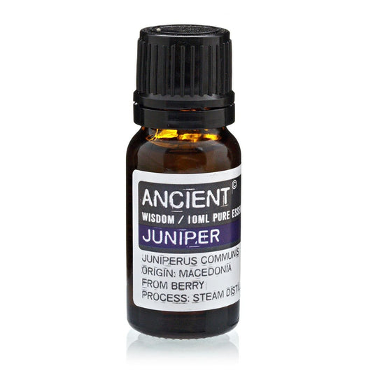 Polished 10 ml Juniperberry Essential Oil featuring natural patterning and unique variations - Positive Faith Hope Love