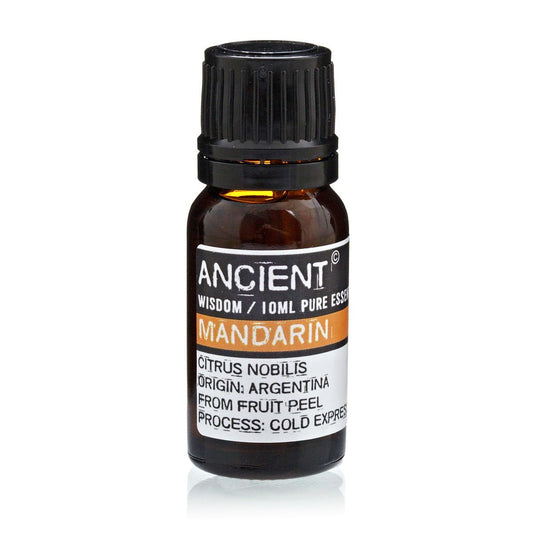 Polished 10 ml Mandarin Essential Oil featuring natural patterning and unique variations - Positive Faith Hope Love