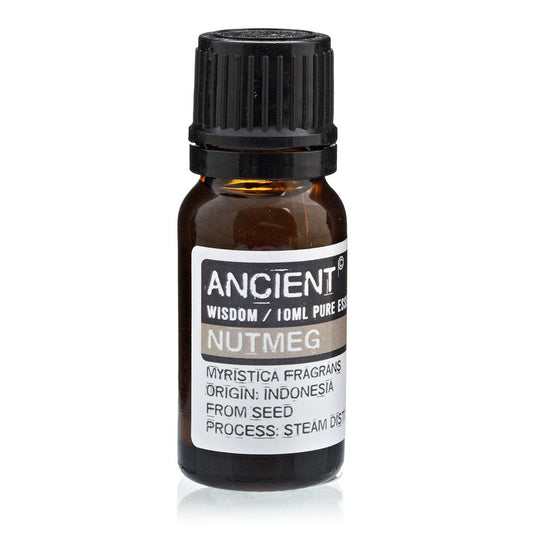 Polished 10 ml Nutmeg Essential Oil featuring natural patterning and unique variations - Positive Faith Hope Love