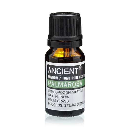 Polished 10 ml Palmarosa Essential Oil featuring natural patterning and unique variations - Positive Faith Hope Love