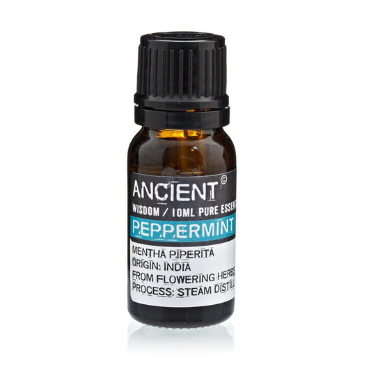 Polished 10 ml Peppermint Essential Oil featuring natural patterning and unique variations - Positive Faith Hope Love