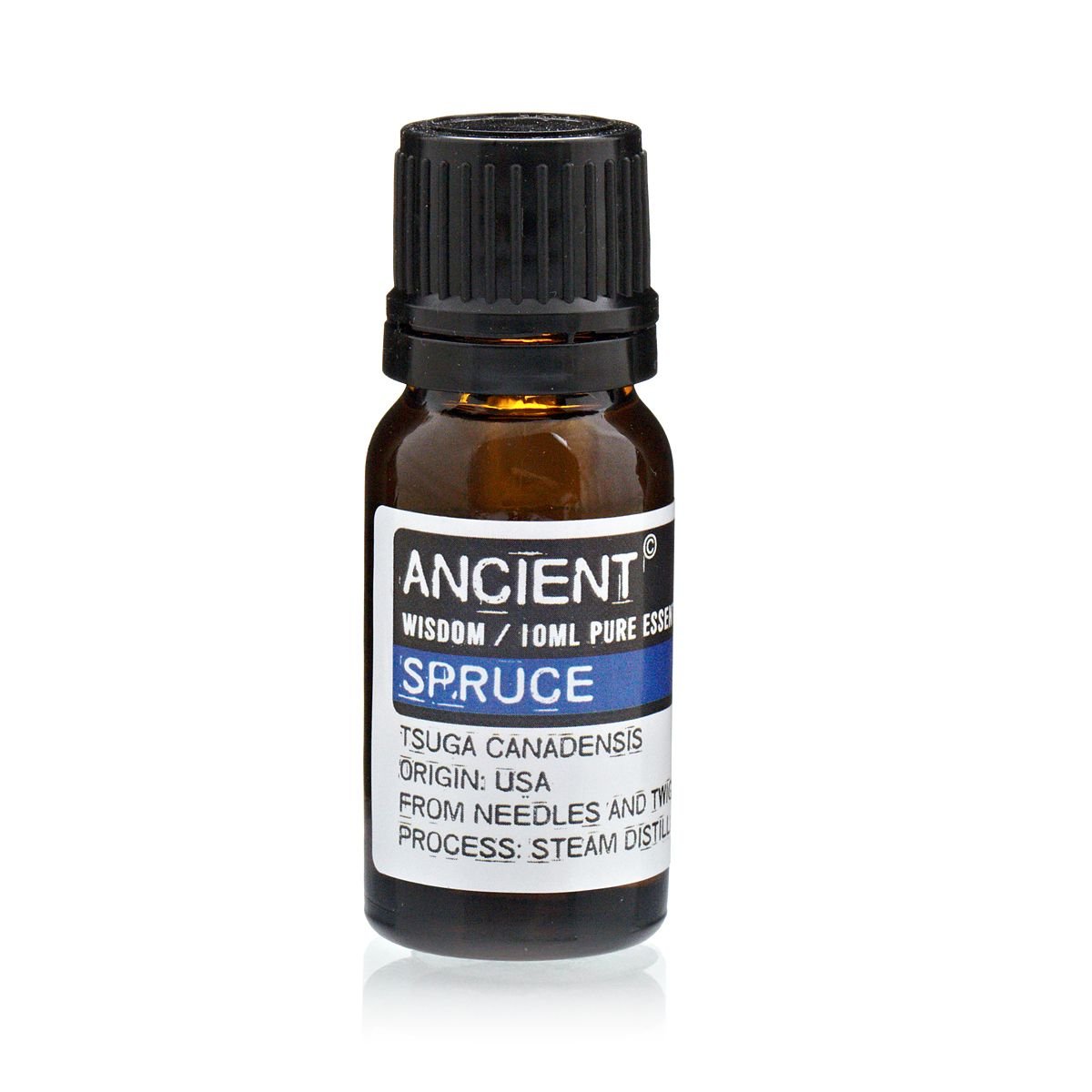 Polished 10 ml Spruce Essential Oil featuring natural patterning and unique variations - Positive Faith Hope Love