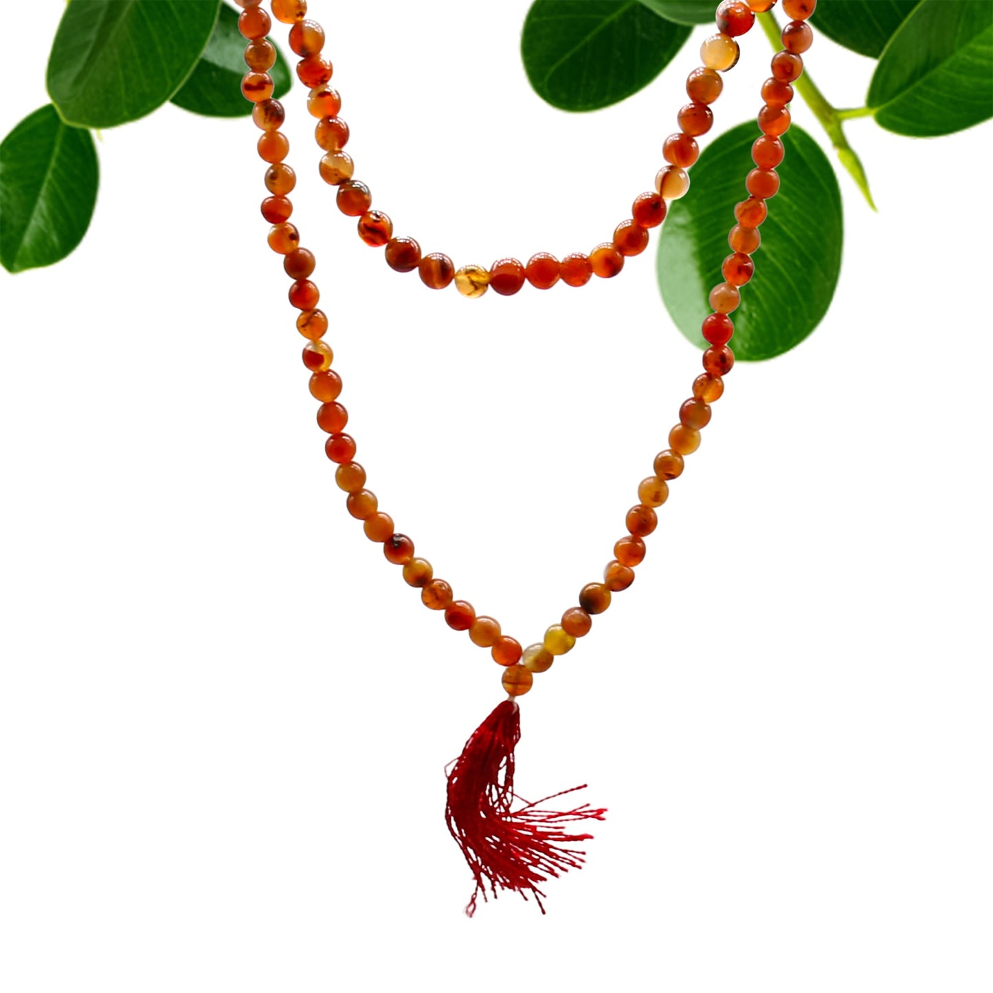 108 Bead Mala - Carnelian - Positive Faith Hope Love
