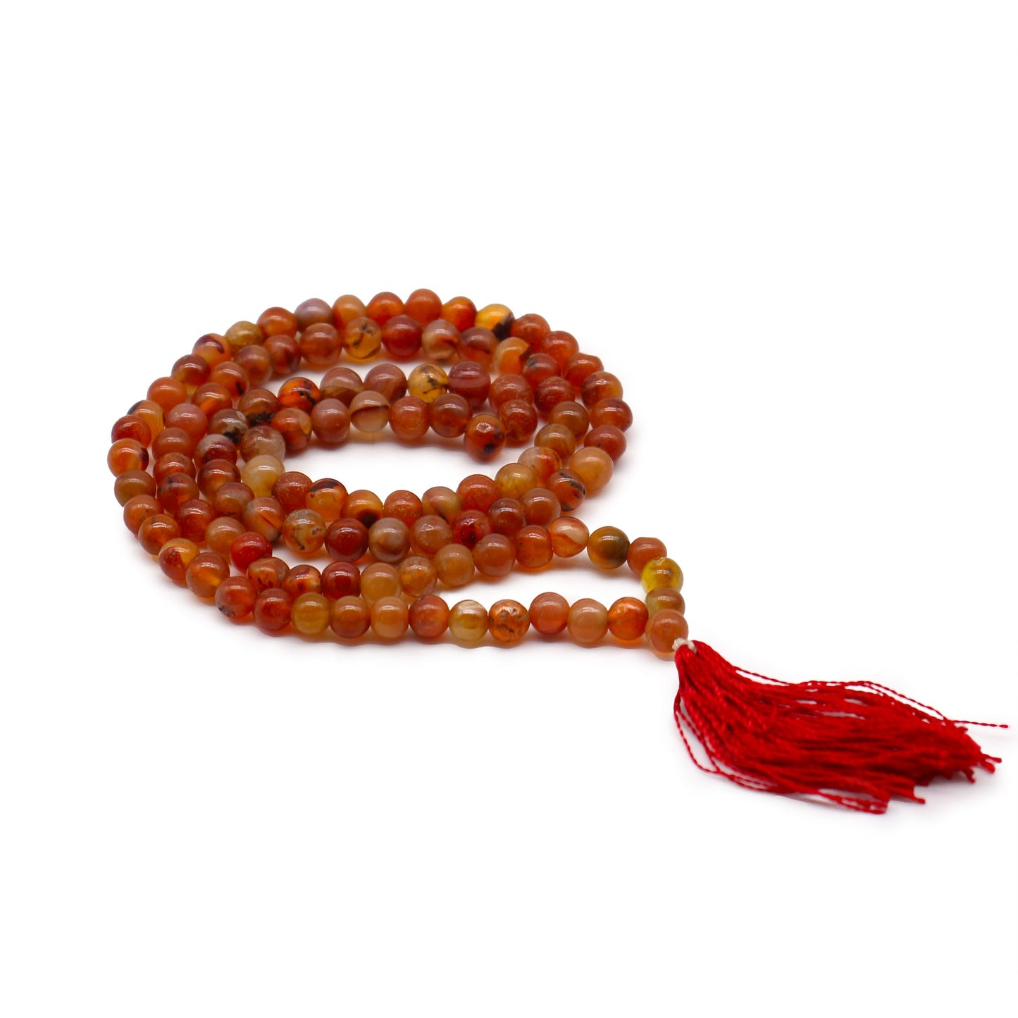 108 Bead Mala - Carnelian - Positive Faith Hope Love