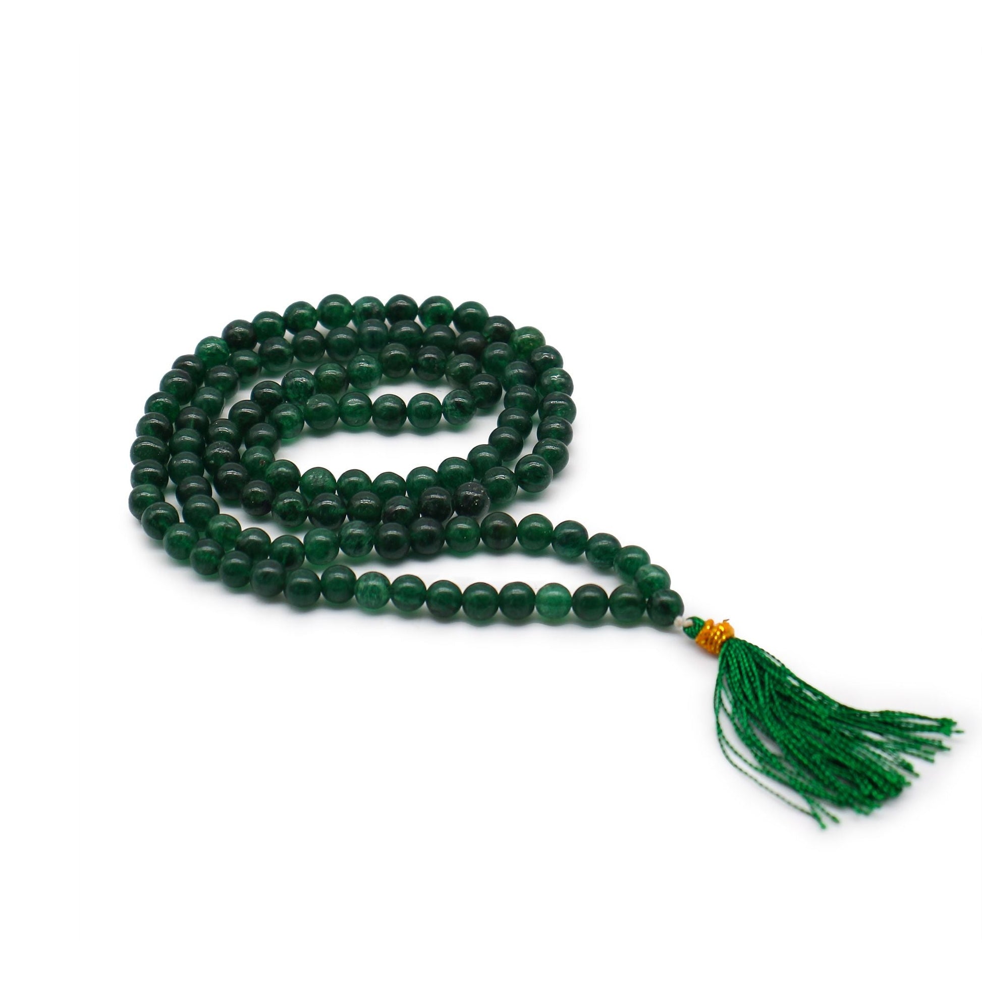 Polished 108 Bead Mala - Jade featuring serene green tone and smooth polish - Positive Faith Hope Love