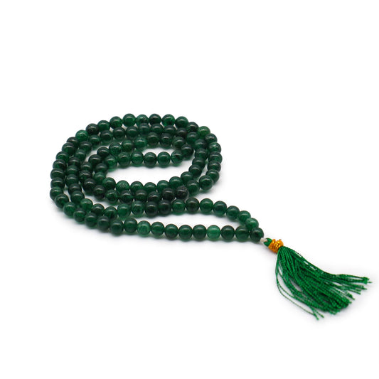 Polished 108 Bead Mala - Jade featuring serene green tone and smooth polish - Positive Faith Hope Love