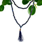 Polished 108 Bead Mala Lapis featuring royal blue tone with gold flecks - Positive Faith Hope Love