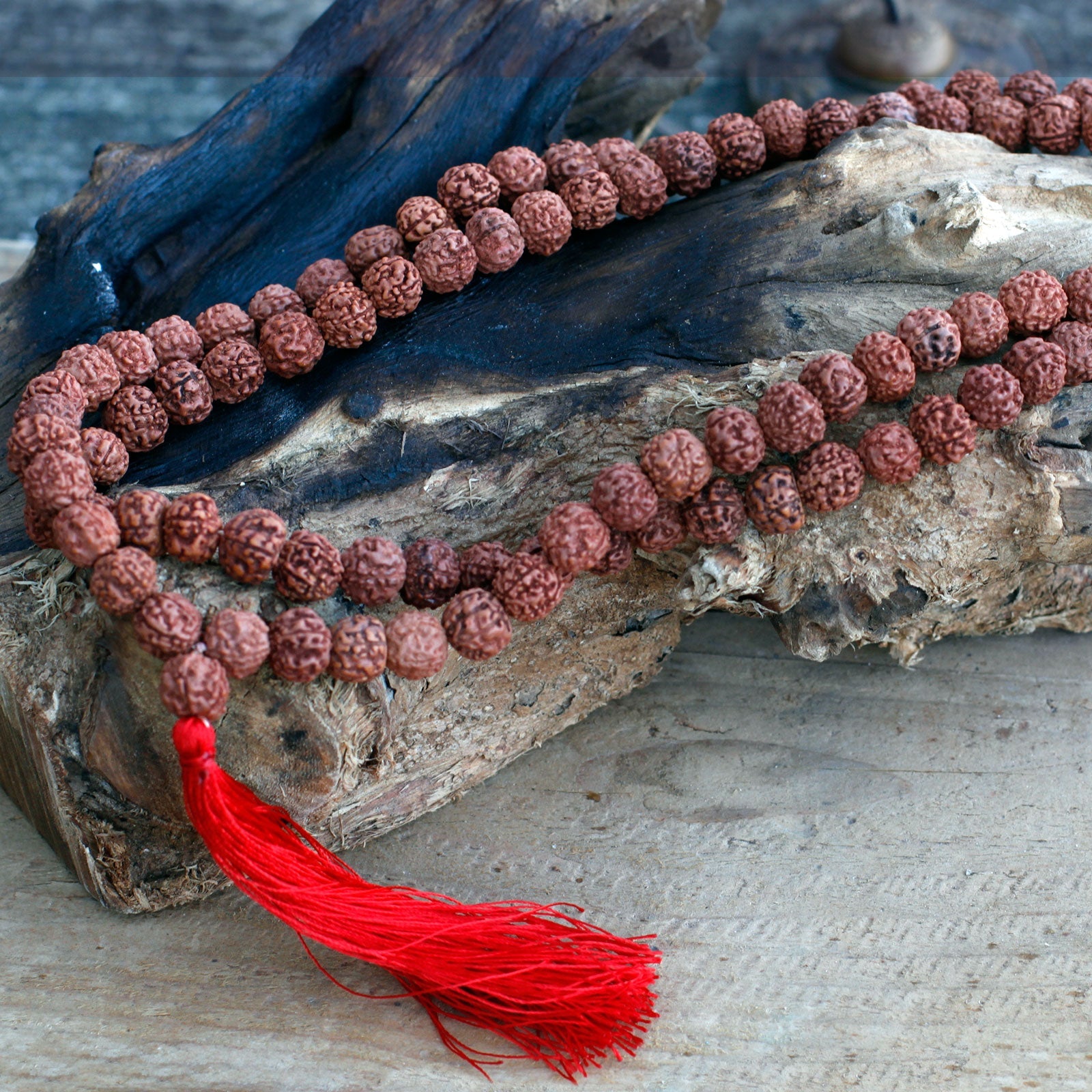 108 Rudraksha Mala - Brown - Positive Faith Hope Love