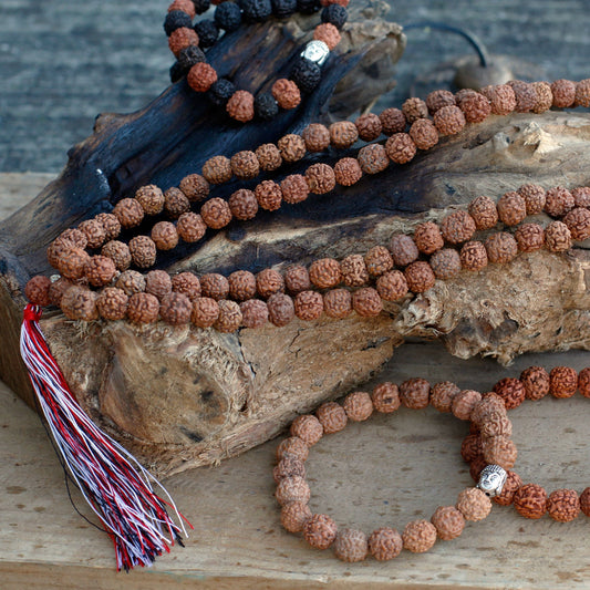 108 Rudraksha Mala - Natural - Positive Faith Hope Love