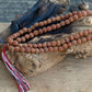 Polished 108 Rudraksha Mala Natural featuring natural patterning and unique variations - Positive Faith Hope Love