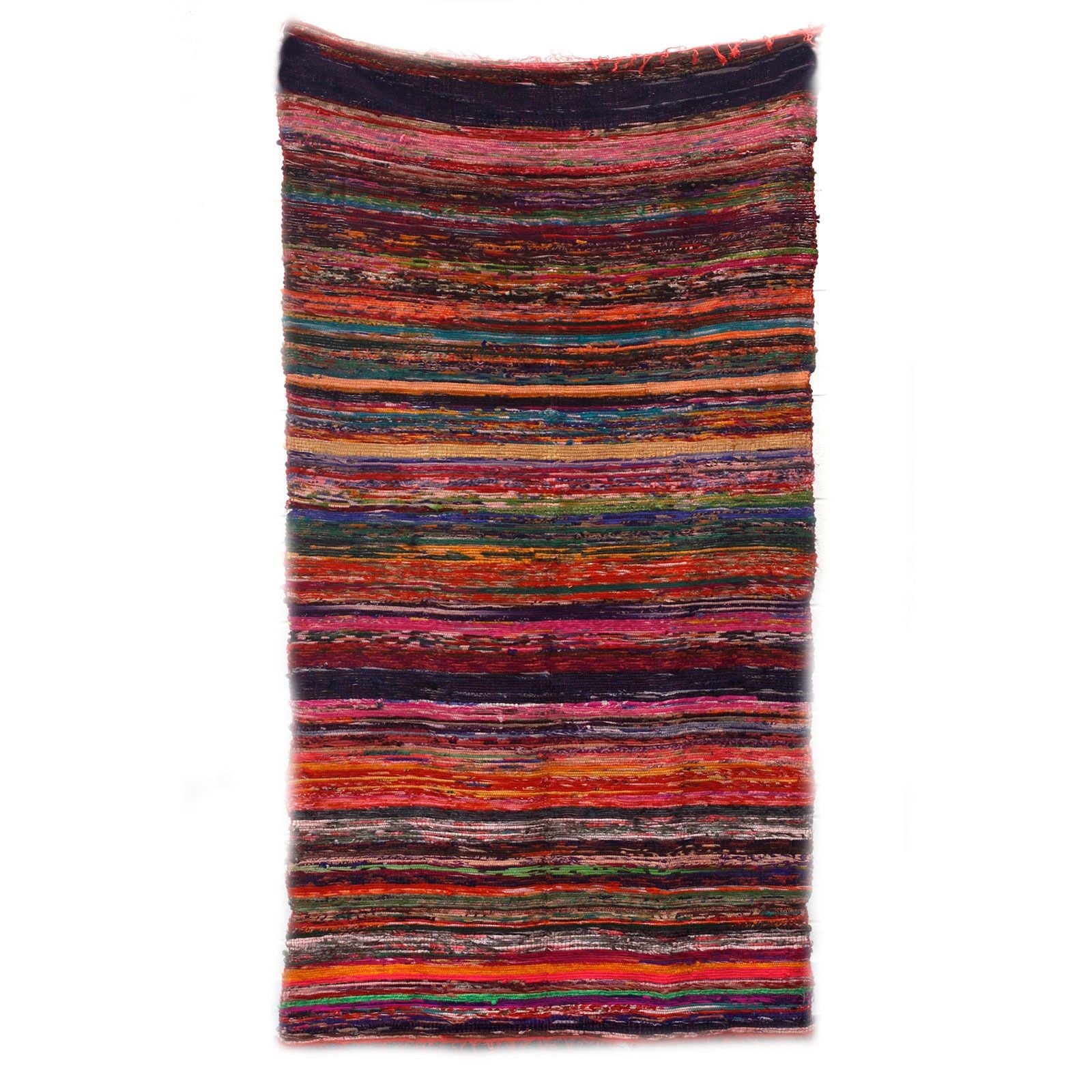 Polished 150 X 90Cm Luxury Rag Rug Red featuring natural patterning and unique variations - Positive Faith Hope Love