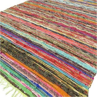 Polished 151 X 90Cm Luxury Rag Rug Green featuring natural patterning and unique variations - Positive Faith Hope Love