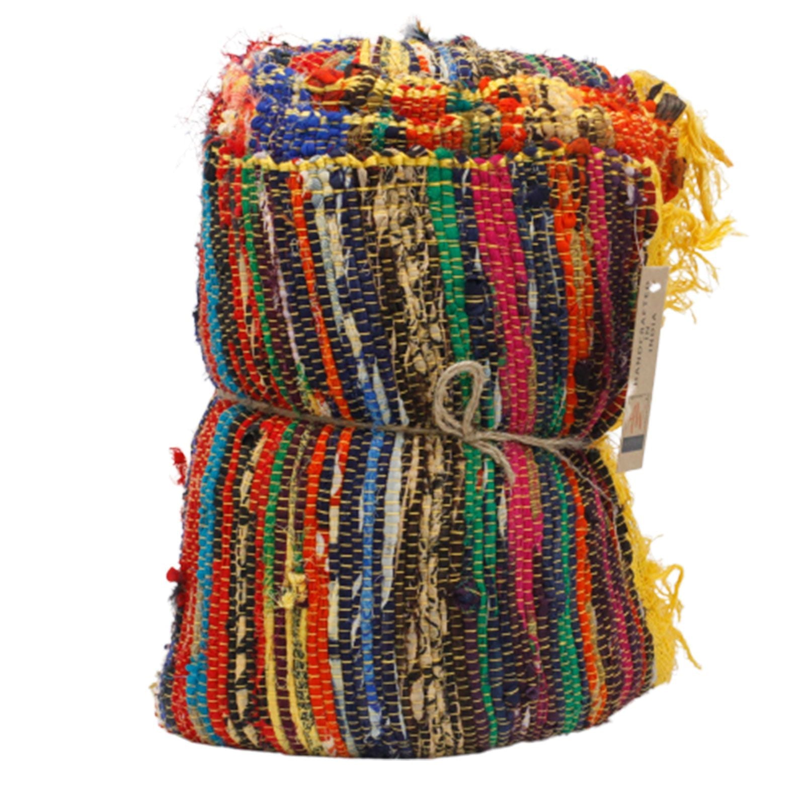 Polished 154 X 90Cm Luxury Rag Rug Yellow featuring natural patterning and unique variations - Positive Faith Hope Love