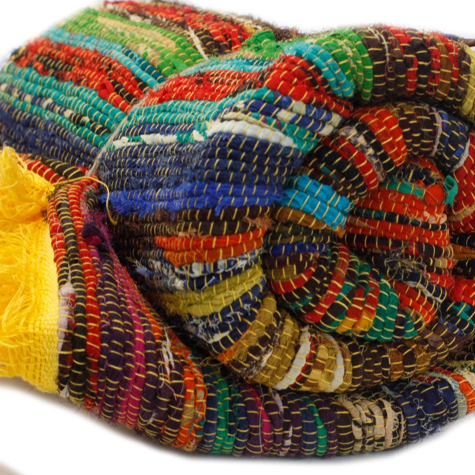 Polished 154 X 90Cm Luxury Rag Rug Yellow featuring natural patterning and unique variations - Positive Faith Hope Love