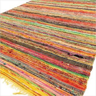 Polished 154 X 90Cm Luxury Rag Rug Yellow featuring natural patterning and unique variations - Positive Faith Hope Love