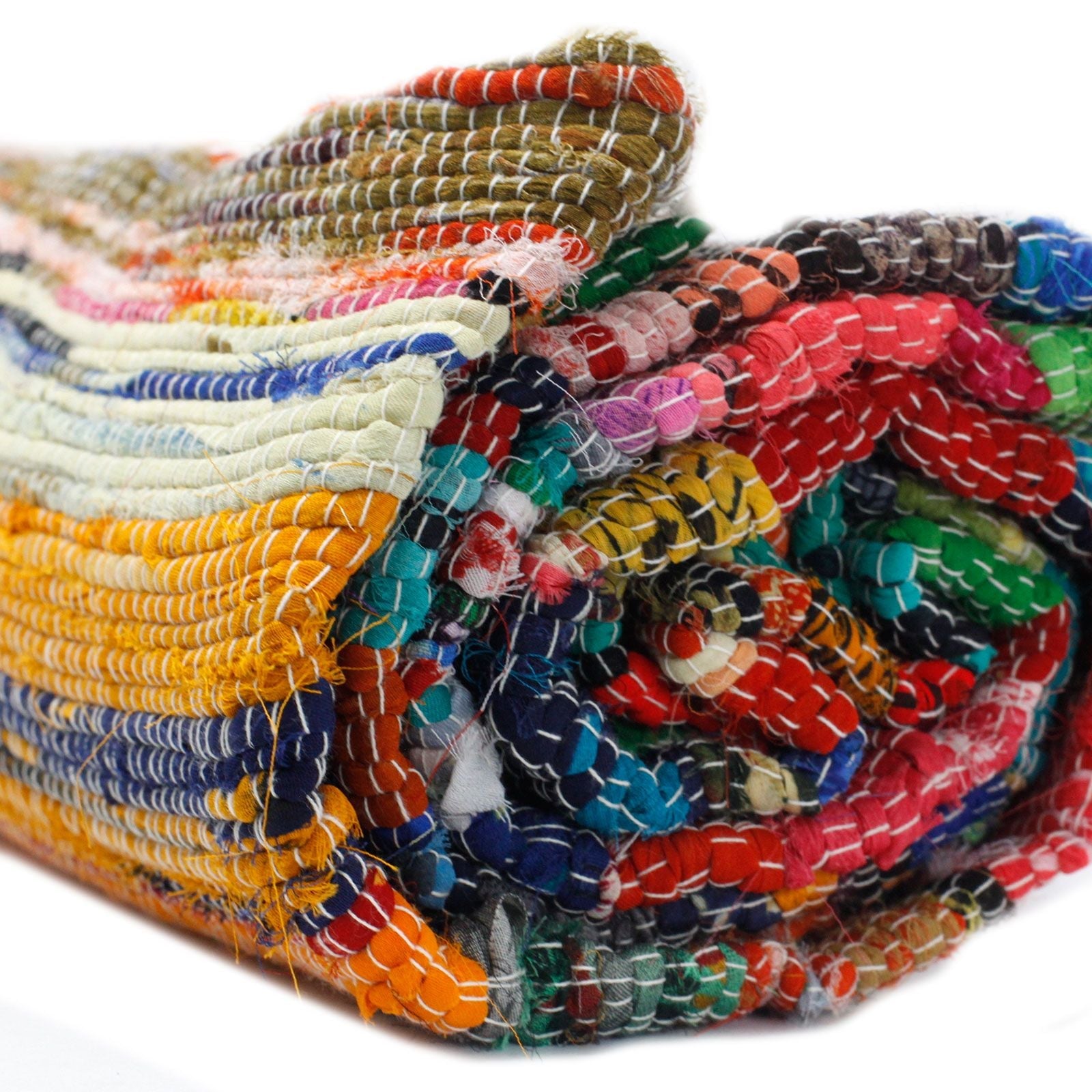 Polished 155 X 90Cm Luxury Rag Rug Natural featuring natural patterning and unique variations - Positive Faith Hope Love