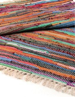 Polished 155 X 90Cm Luxury Rag Rug Natural featuring natural patterning and unique variations - Positive Faith Hope Love