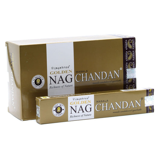 Polished 15g Golden Nag - Chandan Incense featuring natural patterning and unique variations - Positive Faith Hope Love