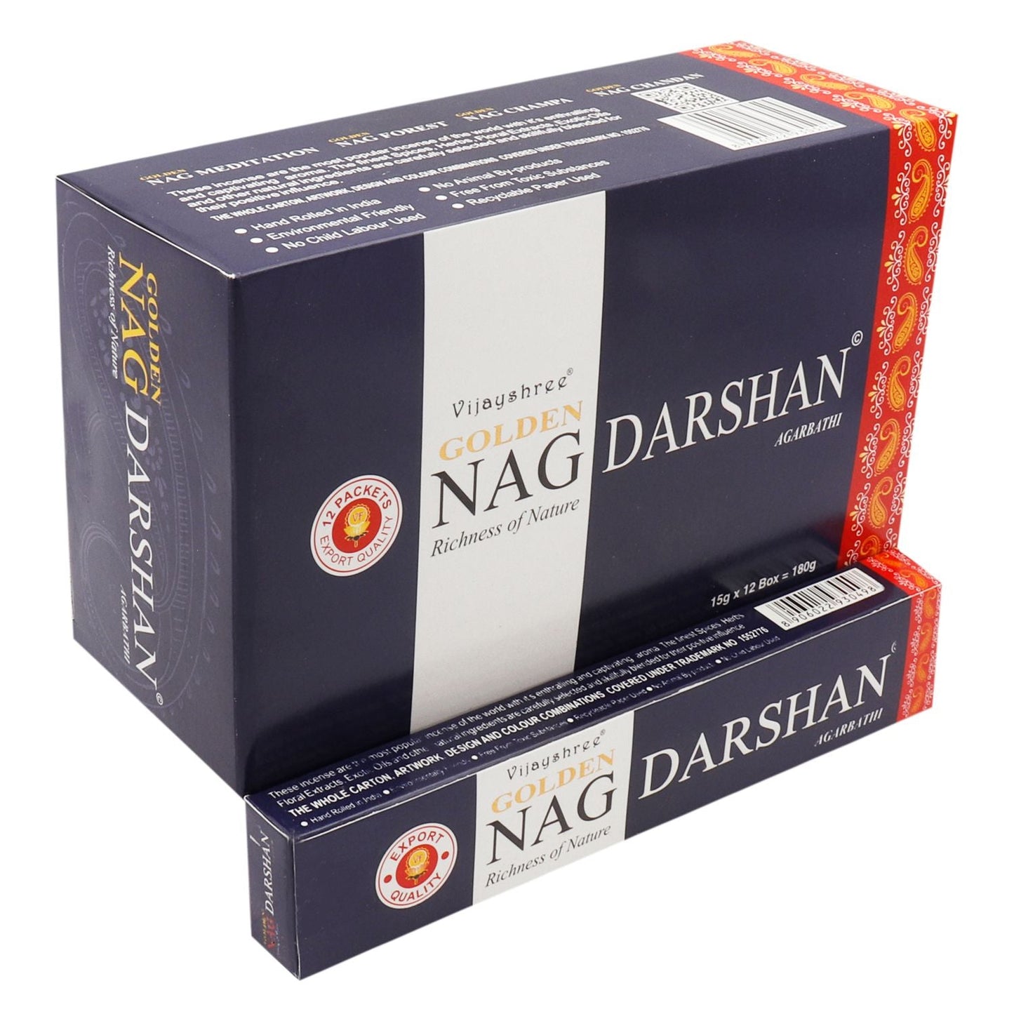 Polished 15G Golden Nag Darshan Incense featuring natural patterning and unique variations - Positive Faith Hope Love