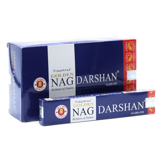 Polished 15g Golden Nag - Darshan Incense featuring natural patterning and unique variations - Positive Faith Hope Love