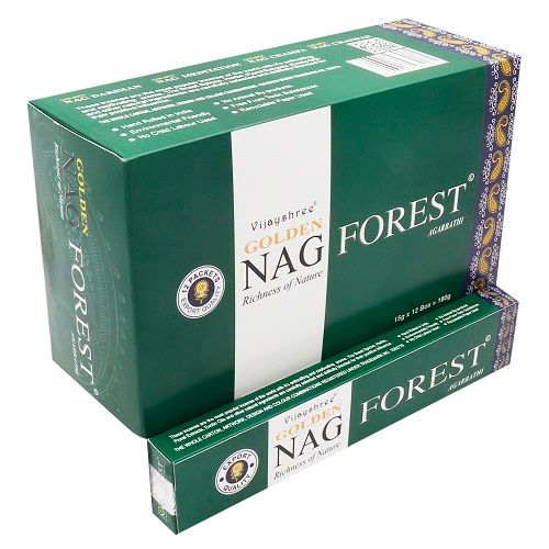 Polished 15G Golden Nag Forest Incense featuring natural patterning and unique variations - Positive Faith Hope Love