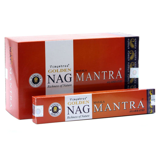 Polished 15g Golden Nag - Mantra Incense featuring natural patterning and unique variations - Positive Faith Hope Love