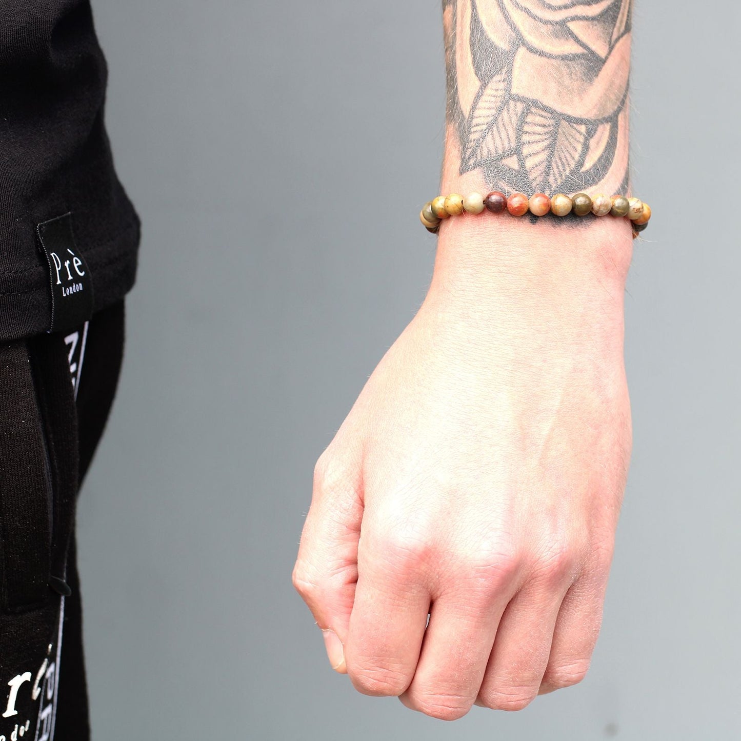 Polished 18K Gold Plated Gemstone Black String Bracelet Tiger Eye featuring natural patterning and unique variations - Positive Faith Hope Love