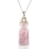 Polished Bottled Gemstones Necklace - Rose Quartz featuring soft pink tone and gentle translucence - Positive Faith Hope Love