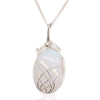 Polished Swirl Wrapped Gemstone Necklace - Opalite featuring milky opalescent glow and smooth finish - Positive Faith Hope Love