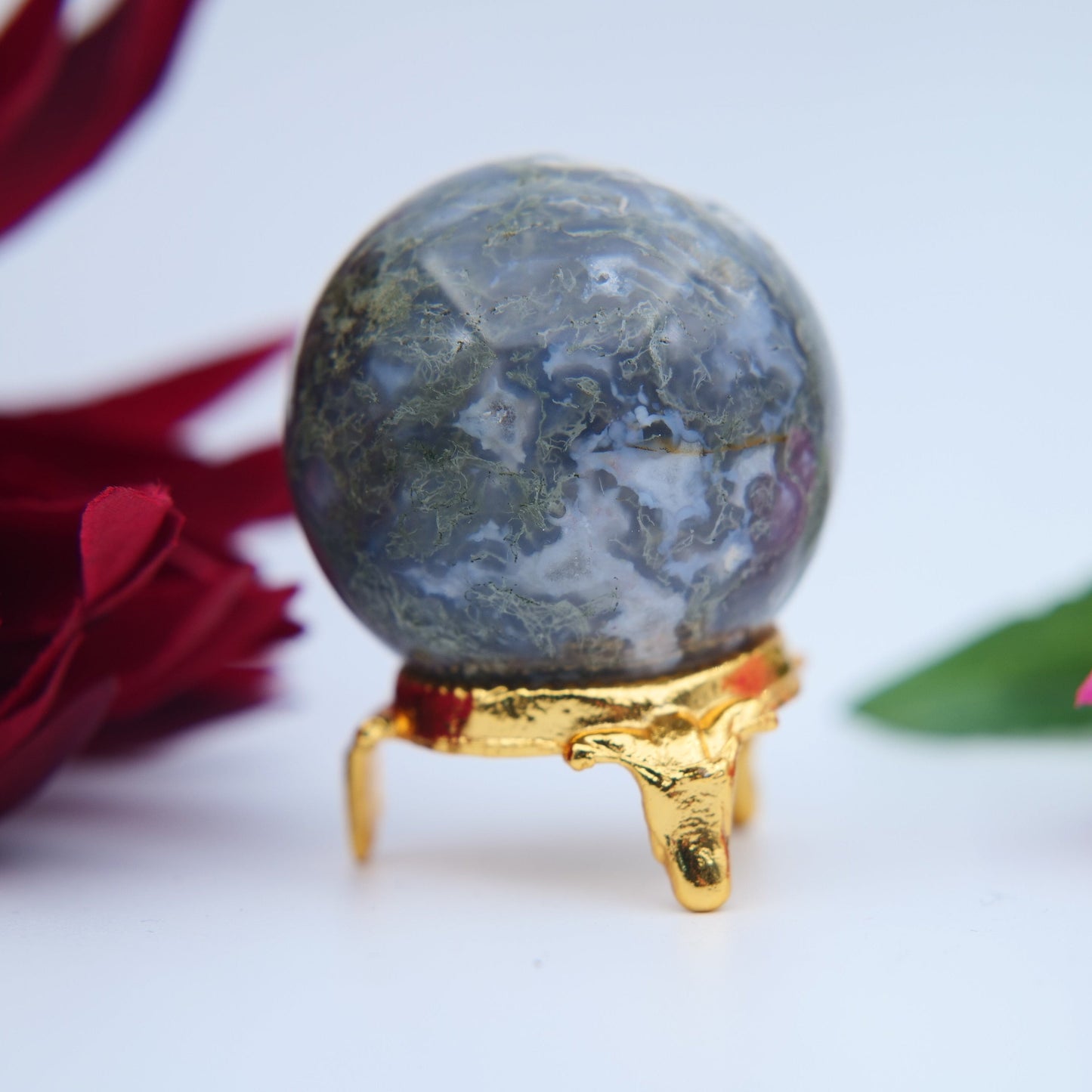 Moss Druzy Blue & Green Sphere – 45 mm / 110 g
