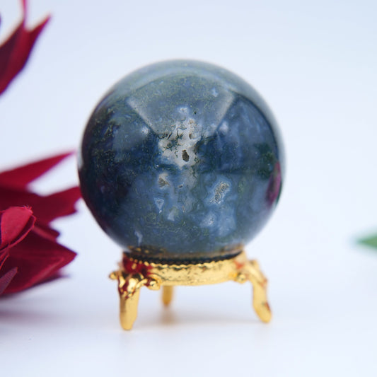 Moss Agate Sphere – 51 mm / 173 g