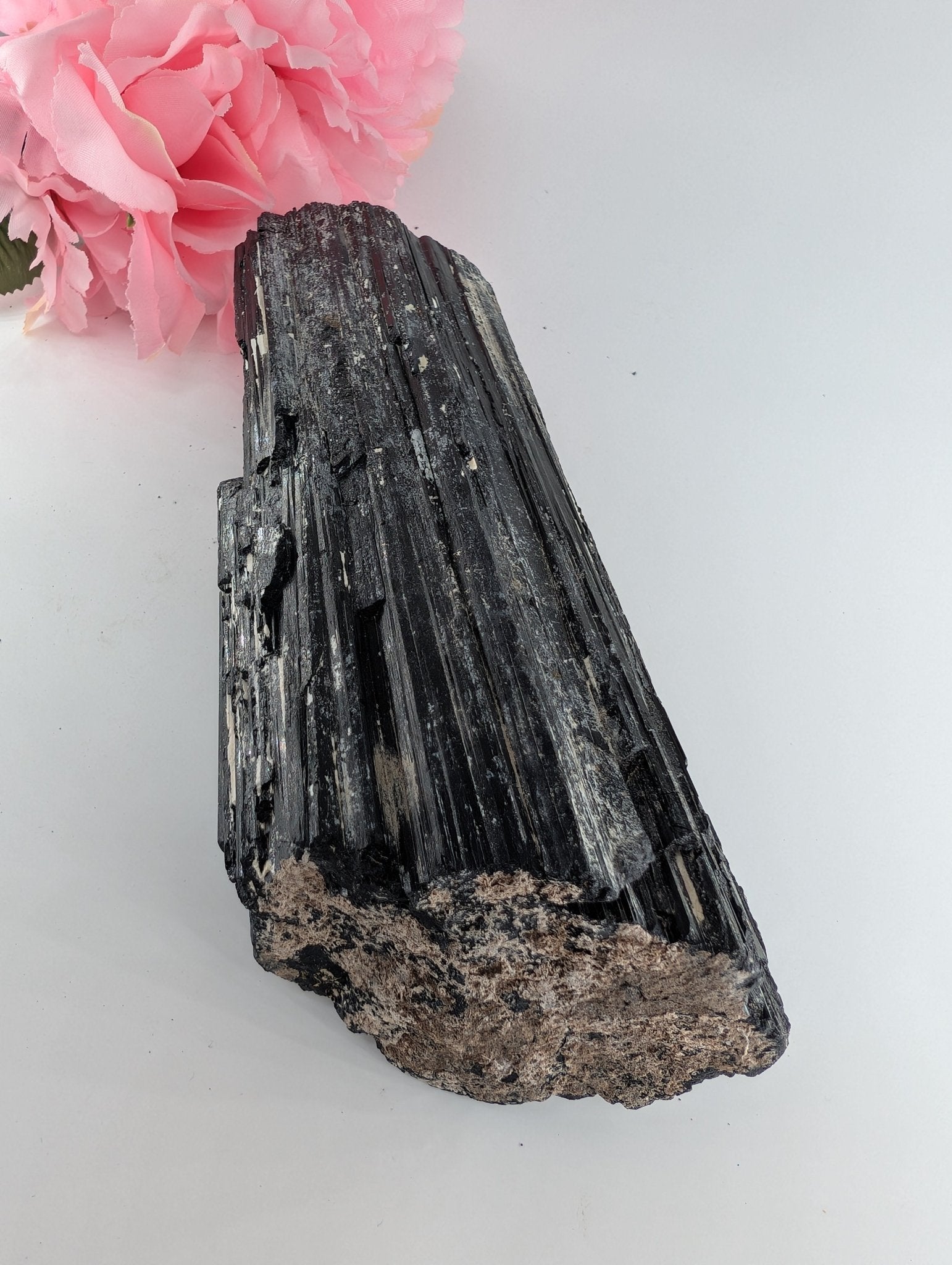 AAA+ Huge Black Tourmaline Crystal - 1548g 200 x 70 x 70mm - Positive Faith Hope Love