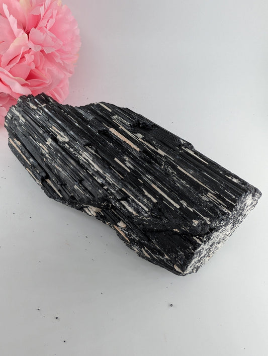 AAA+ Huge Black Tourmaline Crystal - 1954g 220mm x 100 x 80 - Positive Faith Hope Love