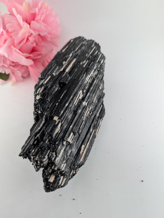 Polished Aaa Huge Black Tourmaline Crystal 1954G 220Mm X 100 X 80 featuring deep black tone with natural striations - Positive Faith Hope Love