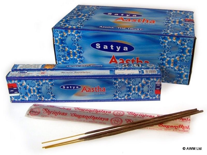 Polished Aastha Incense - 15g packs featuring natural patterning and unique variations - Positive Faith Hope Love