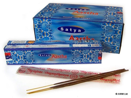 Polished Aastha Incense - 15g packs featuring natural patterning and unique variations - Positive Faith Hope Love