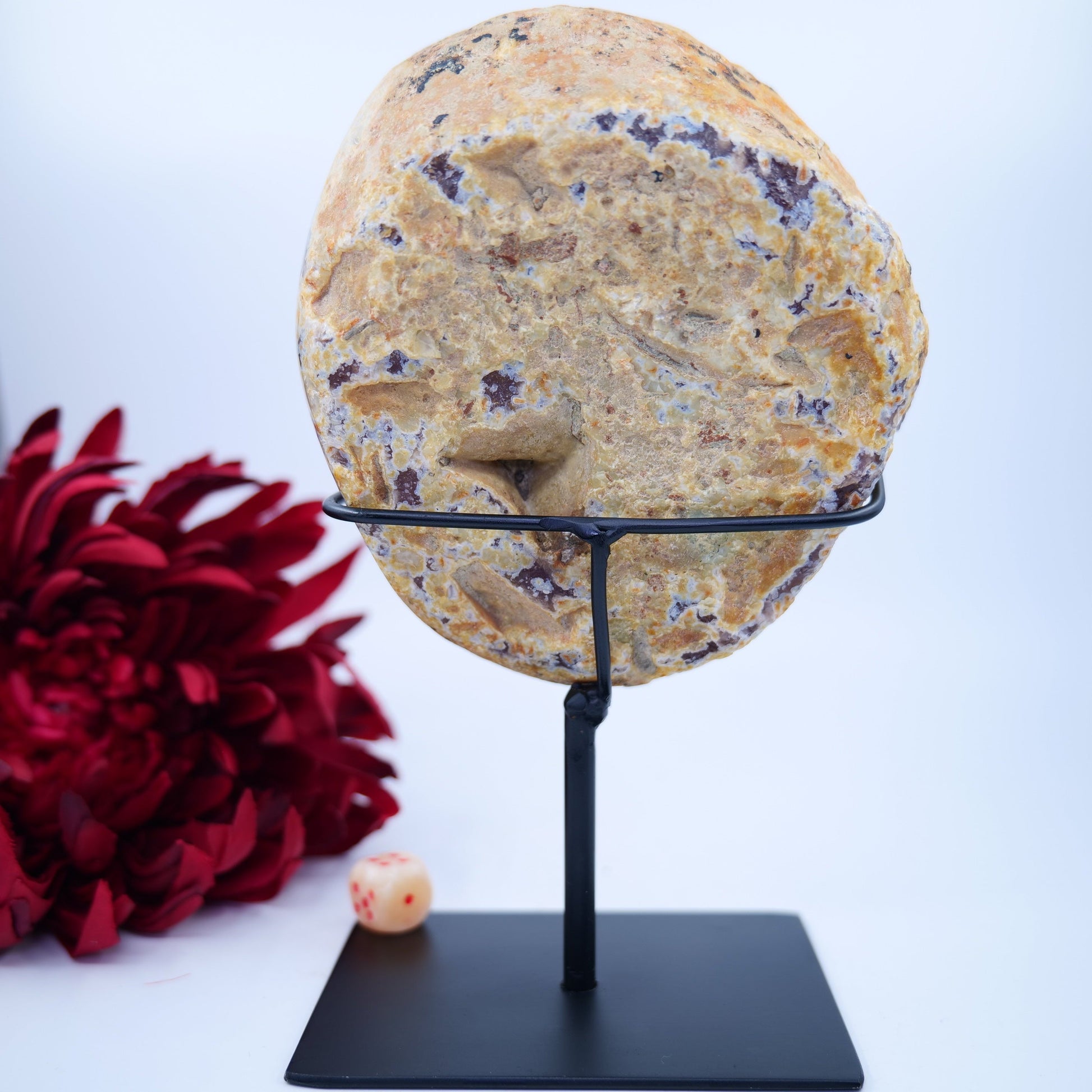 Agate Geode (Brazil) — 1238g, On Stand - Positive Faith Hope Love