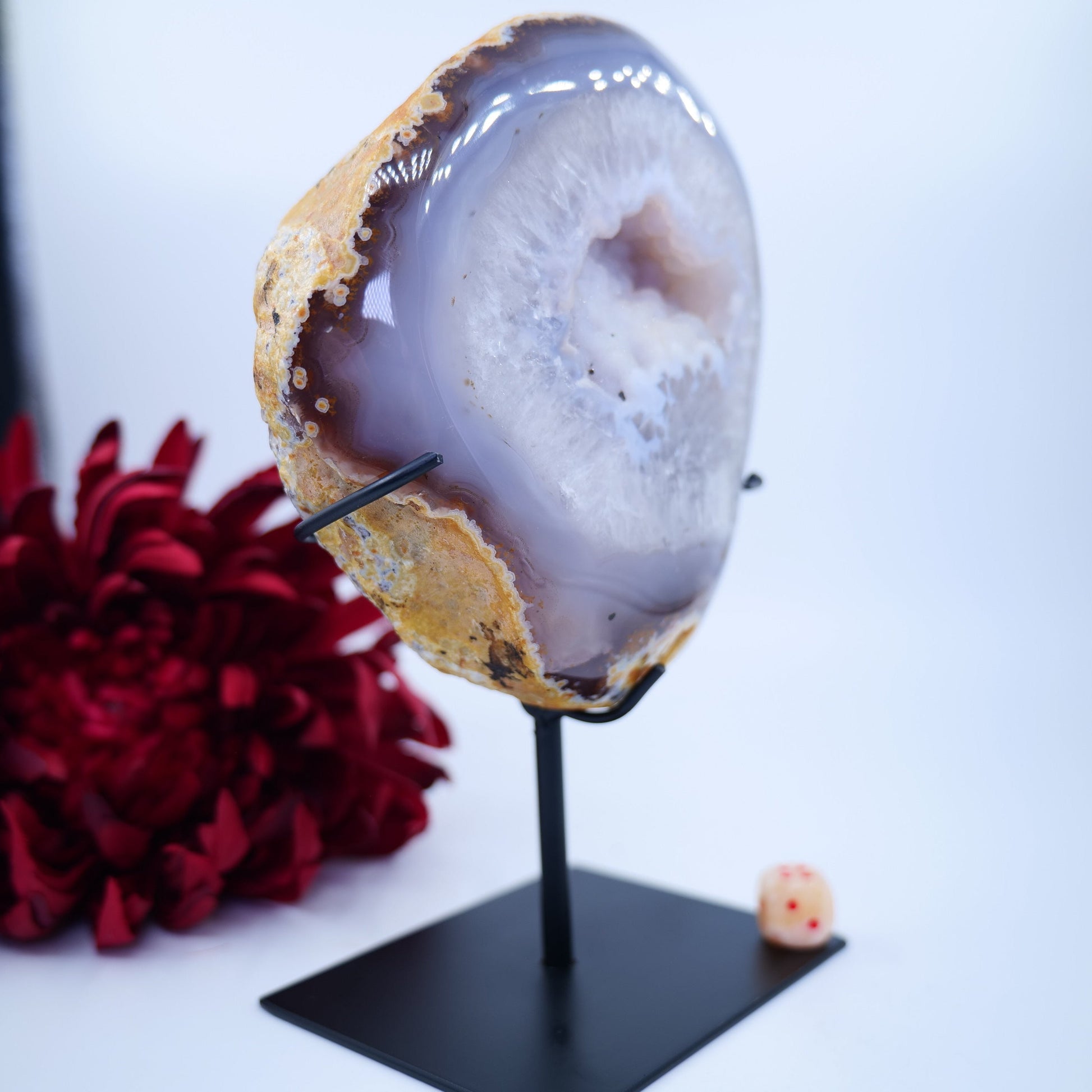 Agate Geode (Brazil) — 1238g, On Stand - Positive Faith Hope Love