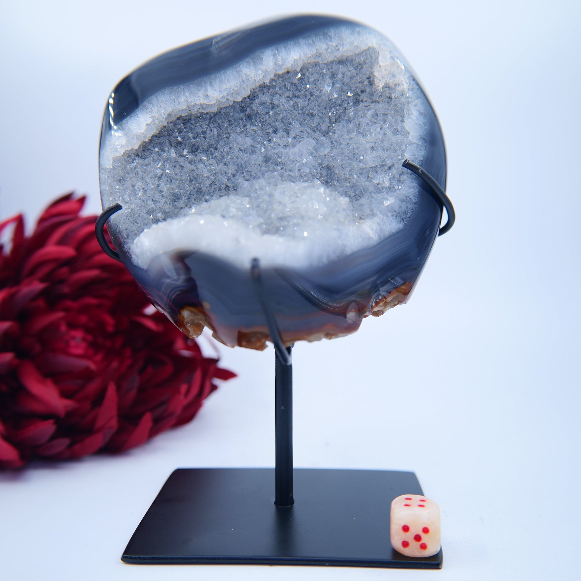 Agate Geode (Brazil) — 1376g, On Stand - Positive Faith Hope Love