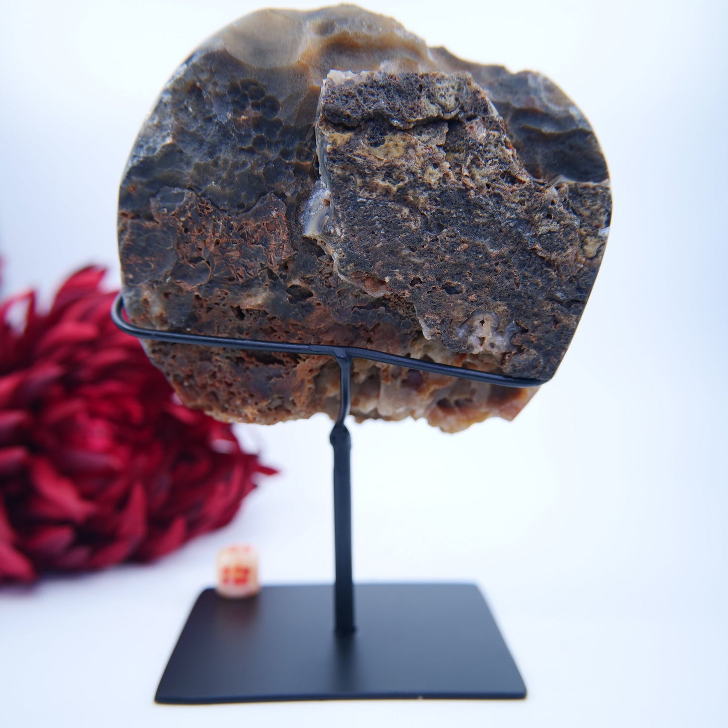 Agate Geode (Brazil) — 1376g, On Stand - Positive Faith Hope Love