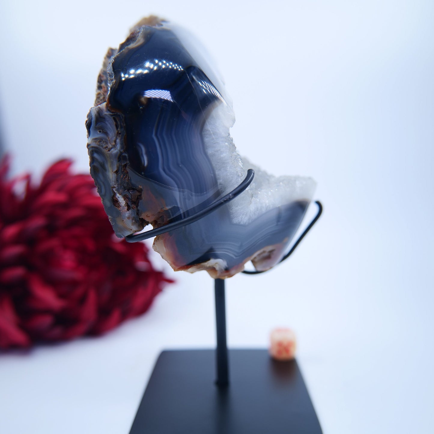 Agate Geode (Brazil) — 1376g, On Stand - Positive Faith Hope Love