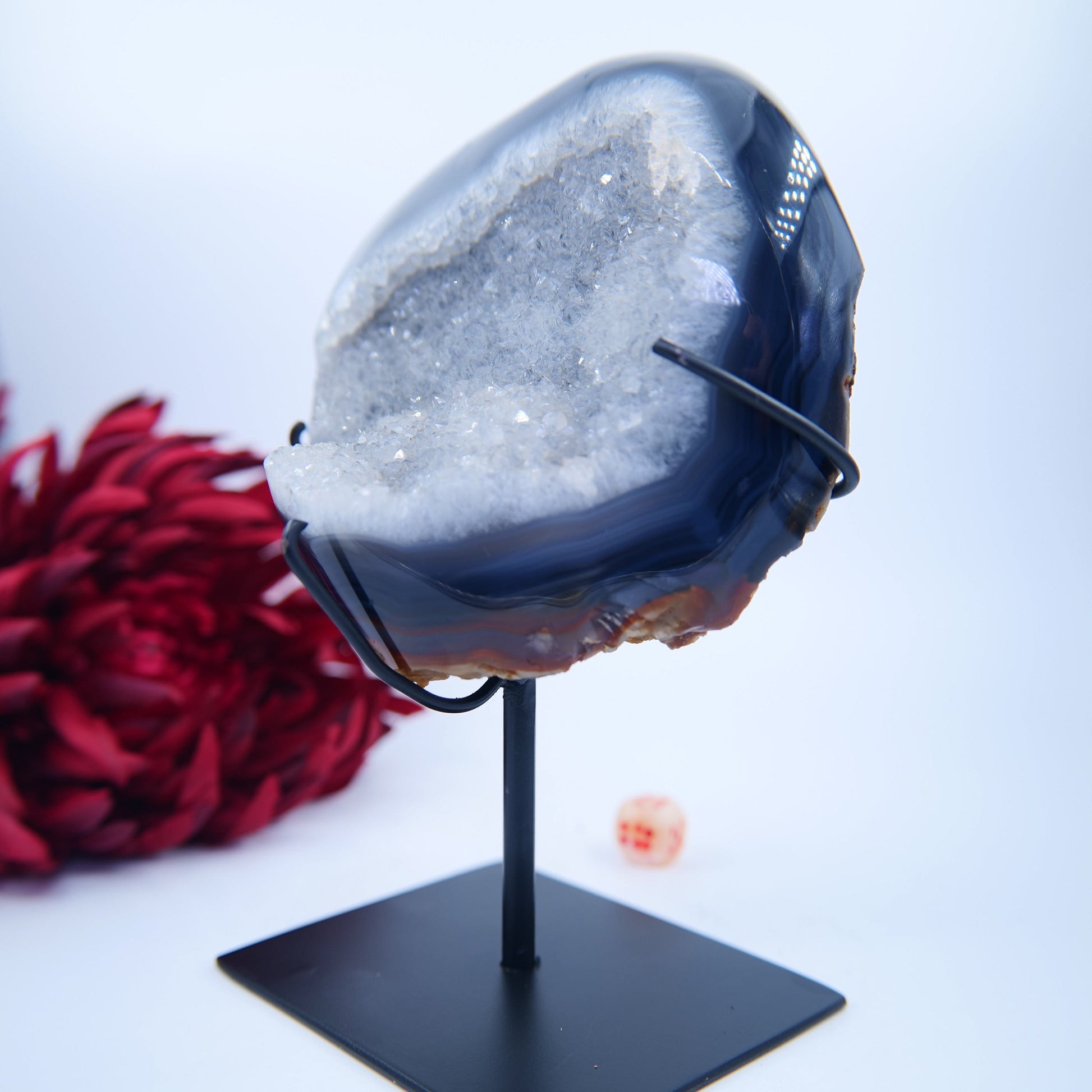 Agate Geode (Brazil) — 1376g, On Stand - Positive Faith Hope Love