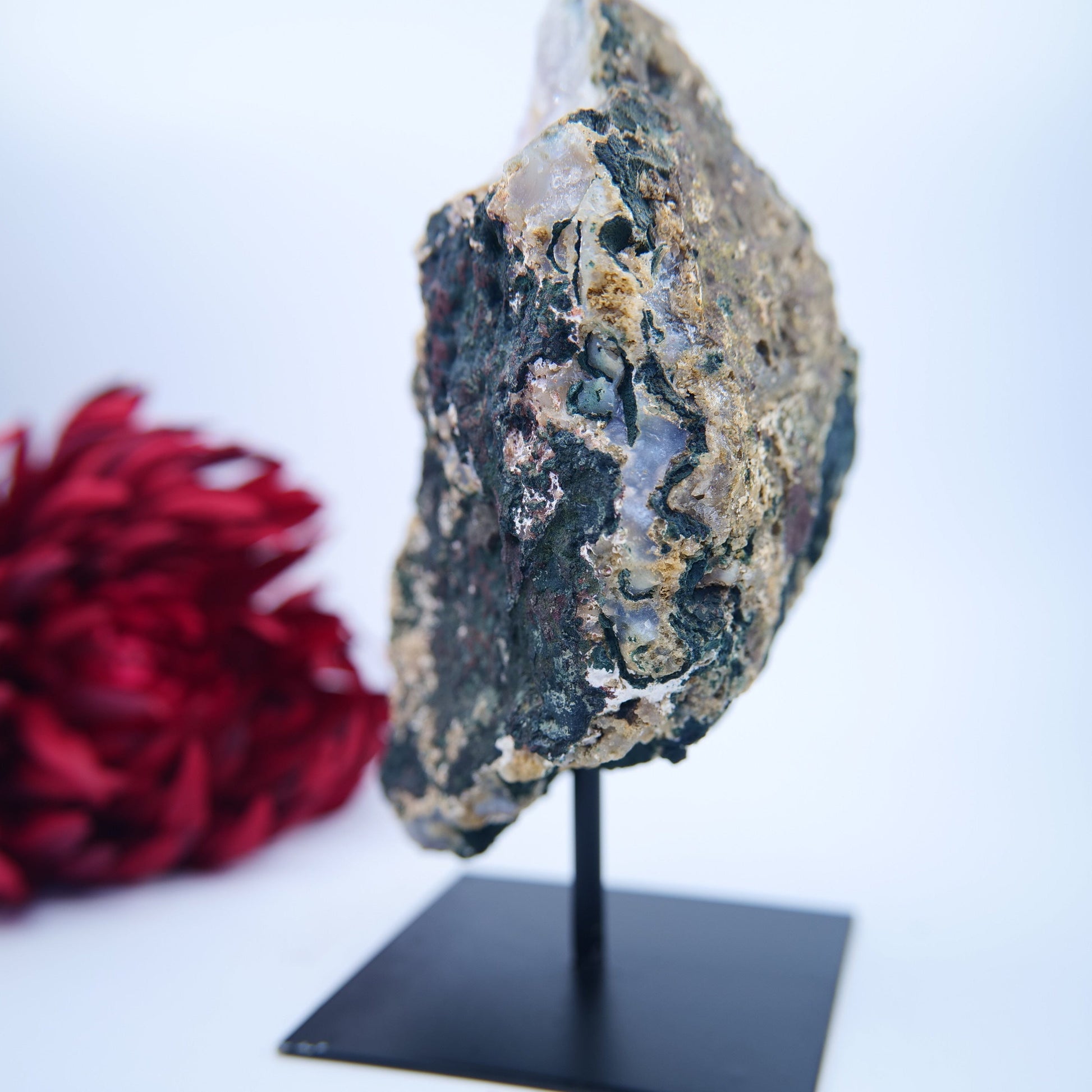 Agate Geode (Brazil) — 1397g, On Stand - Positive Faith Hope Love