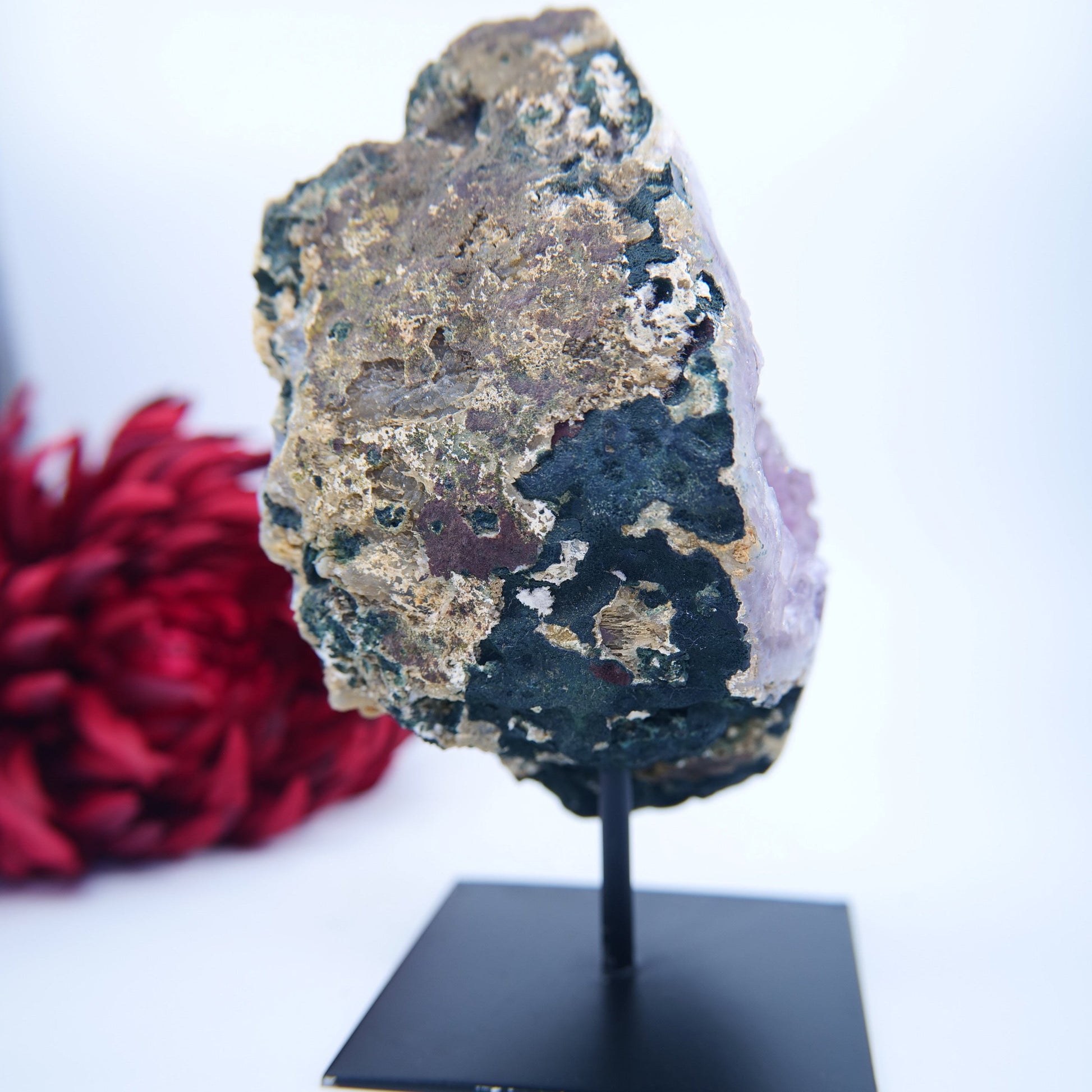 Agate Geode (Brazil) — 1397g, On Stand - Positive Faith Hope Love