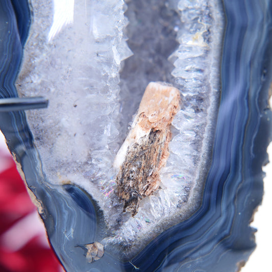Agate Geode (Brazil) — 1458g, On Stand - Positive Faith Hope Love