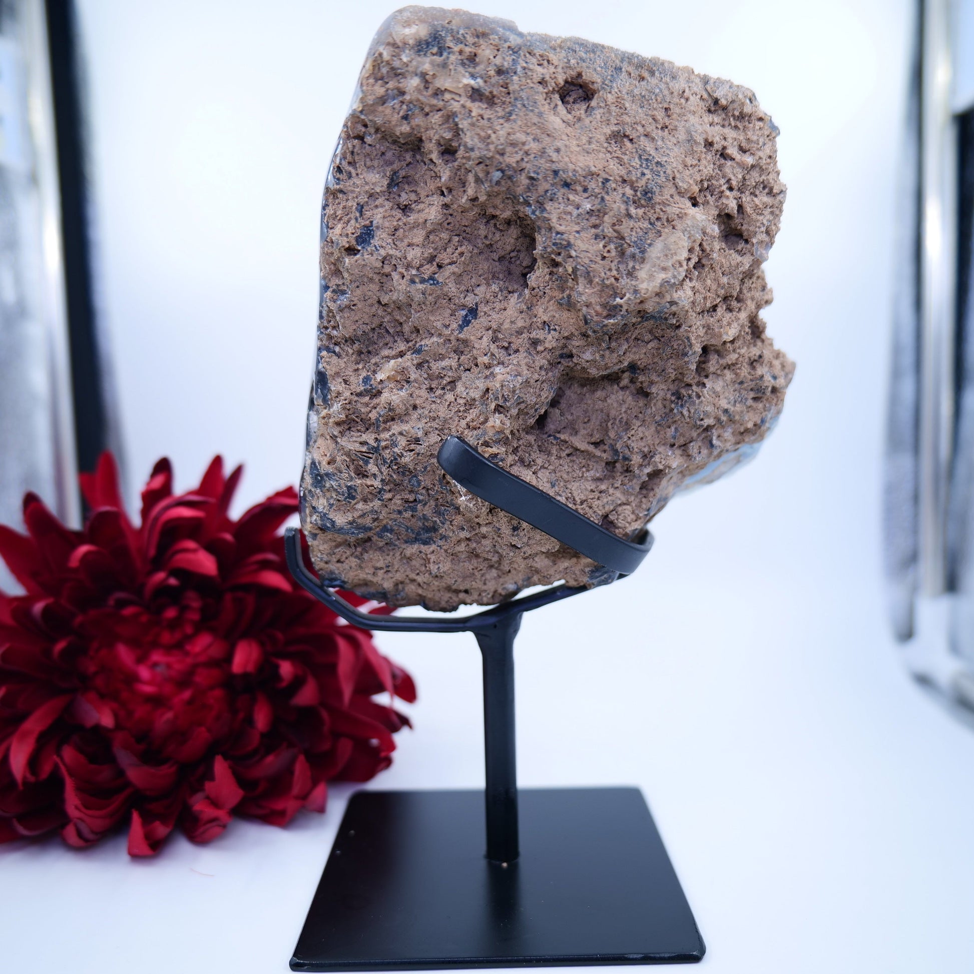 Agate Geode (Brazil) — 1887g, On Stand - Positive Faith Hope Love