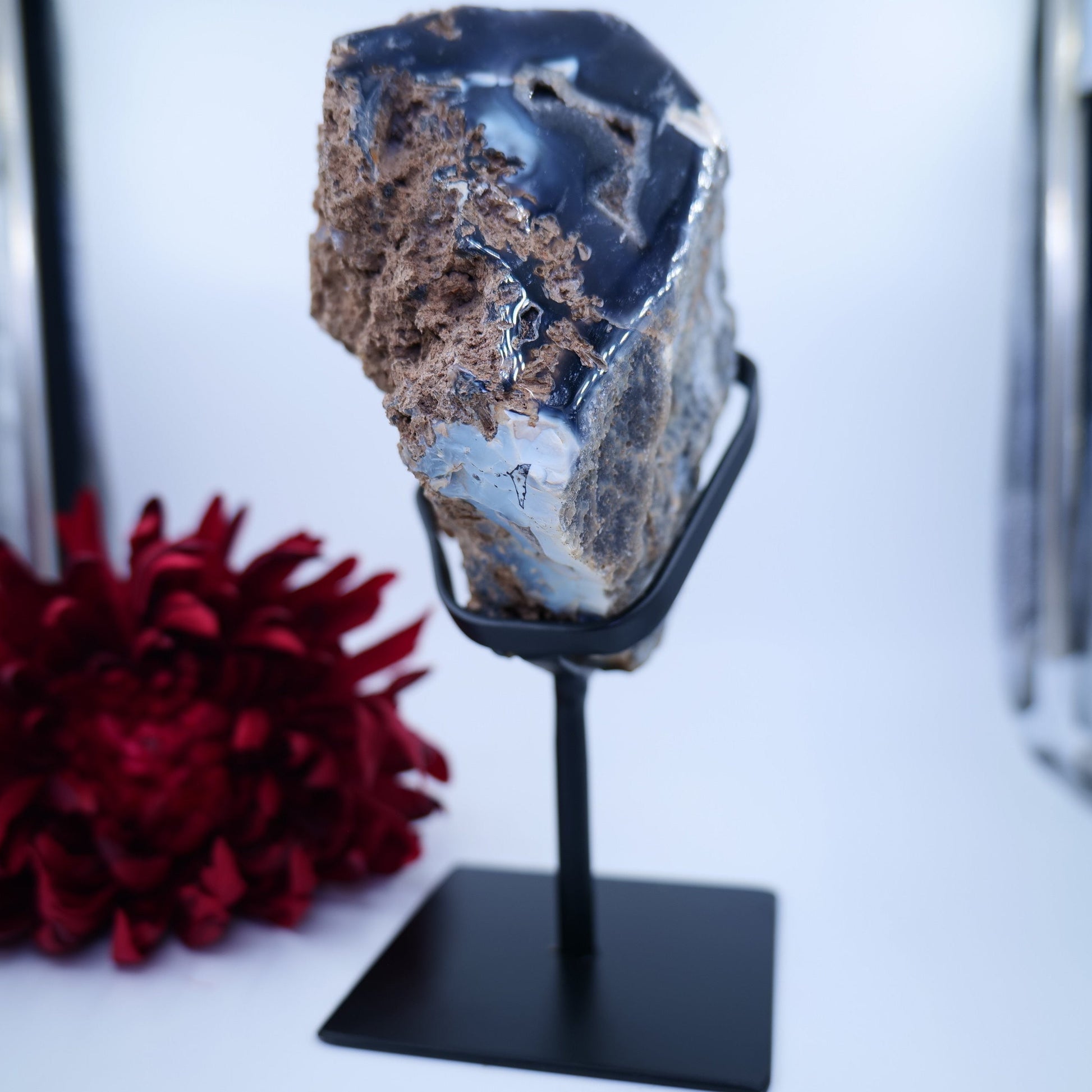 Agate Geode (Brazil) — 1887g, On Stand - Positive Faith Hope Love